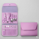 Kit Premium Manicure e Pedicure,16 Peças em Aço Inoxidável com Estojo