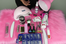 Kit Unha Gel Completo Cabine Sun 5 48W Lixadeira Caneta Pedicure e Manicure Alongamento Extensão Unhas Porcelana Acrigel