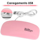 Kit Manicure Iniciante Completo Gel De Unhas Cabine Estufa Sun Mini + Lixadeira Eletrica de Unhas