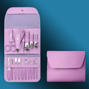 Kit Premium Manicure e Pedicure,16 Peças em Aço Inoxidável com Estojo