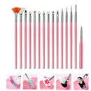 Kit 15 Pincéis Decoração Unhas Nail Art Pincel Profissional