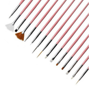 Kit 15 Pincéis + 10 Boleadores Em 5 Pincéis Manicure Desenho