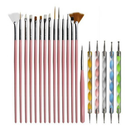 Kit para Decoração de Unhas com 15 Pincéis e 10 Boleadores –Color Nail Art